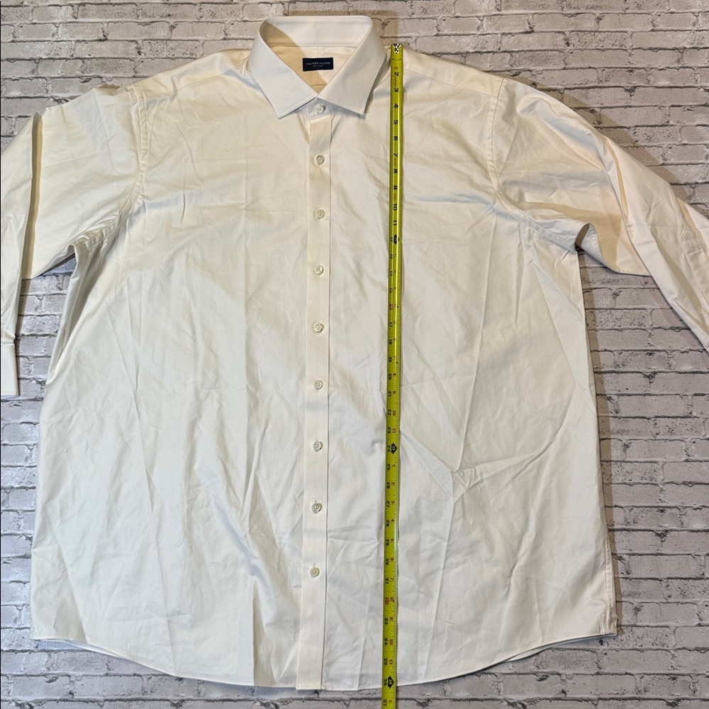 Proper Cloth mens 19 cream solid 100% cotton luxury dress shirt EUC - Picture 7 of 8
